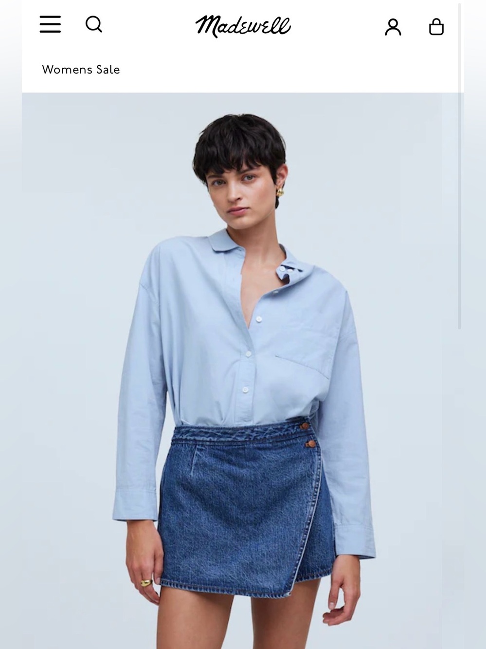 SIZE 2 MADEWELL DENIM SKORT